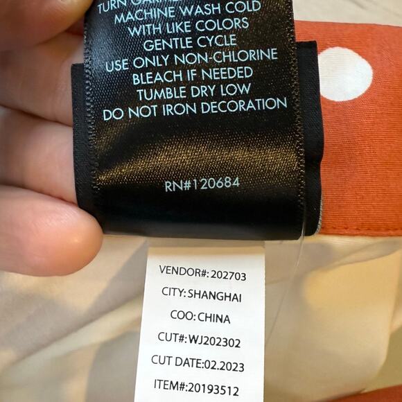 Hot Topic Cream Blouse with Orange Polka Dot Collar - Picture 12 of 12